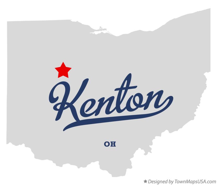 Map of Kenton Ohio OH