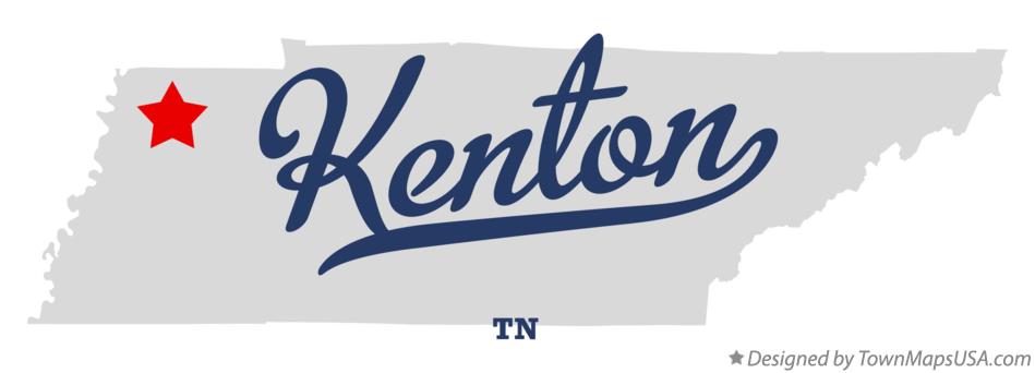 Map of Kenton Tennessee TN
