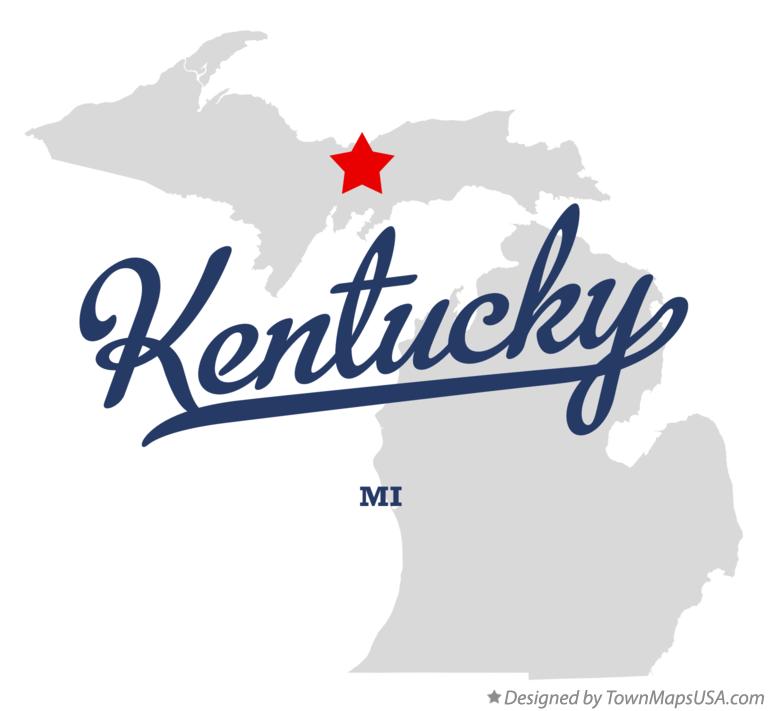 Map of Kentucky Michigan MI