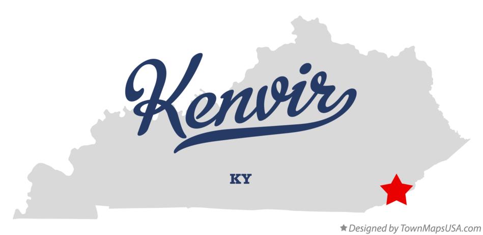 Map of Kenvir Kentucky KY