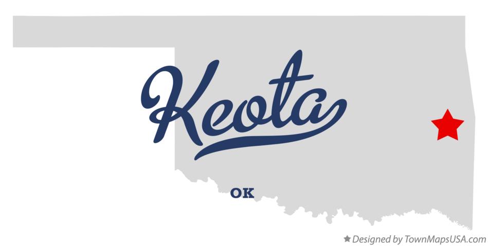 Map of Keota Oklahoma OK