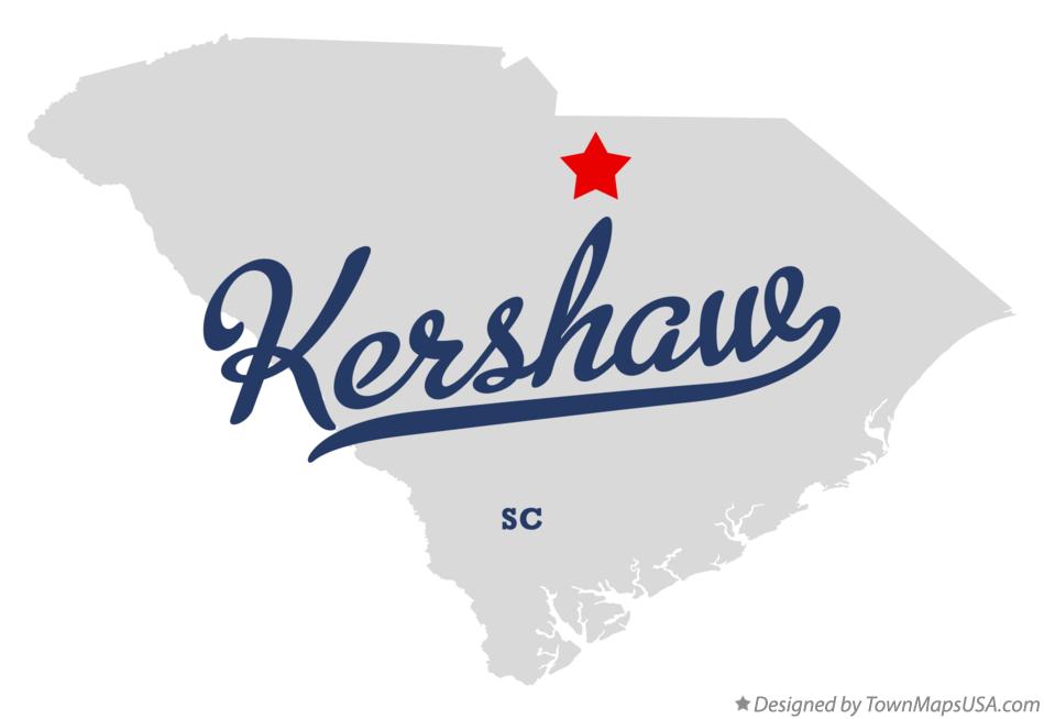 Map of Kershaw South Carolina SC