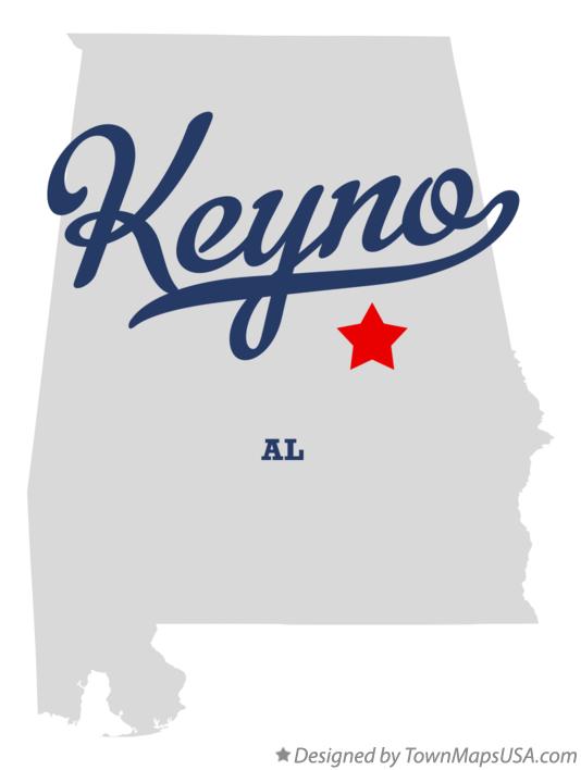 Map of Keyno Alabama AL