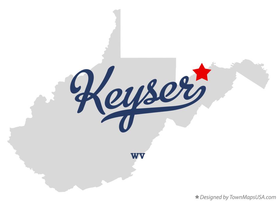 Map of Keyser West Virginia WV