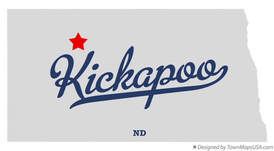 Map of Kickapoo North Dakota ND