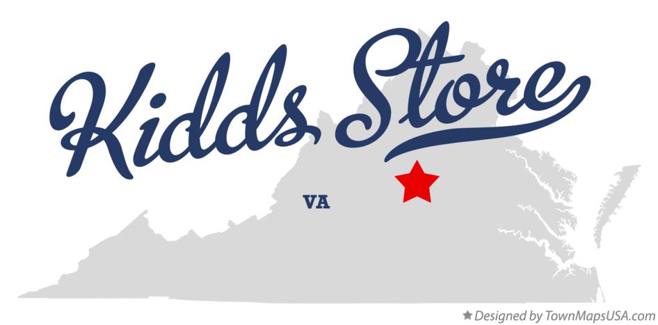 Map of Kidds Store Virginia VA