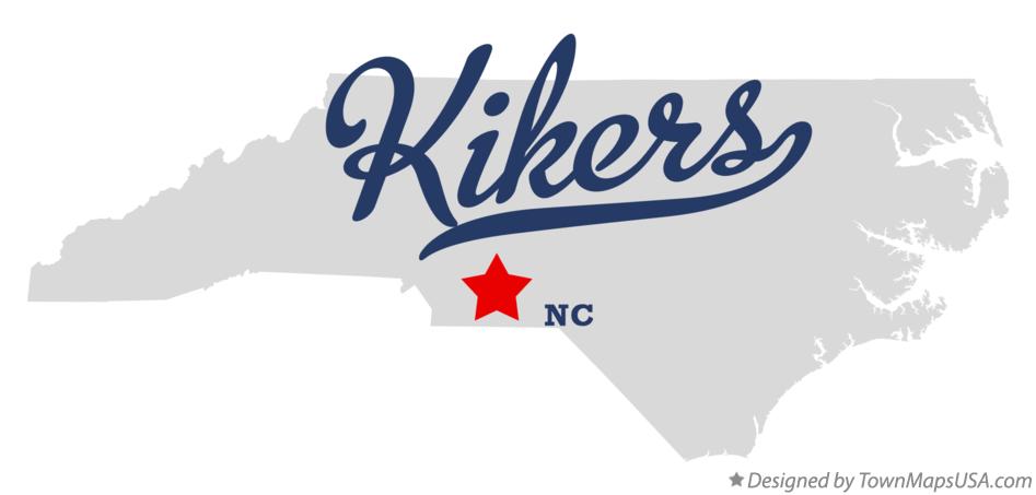 Map of Kikers North Carolina NC