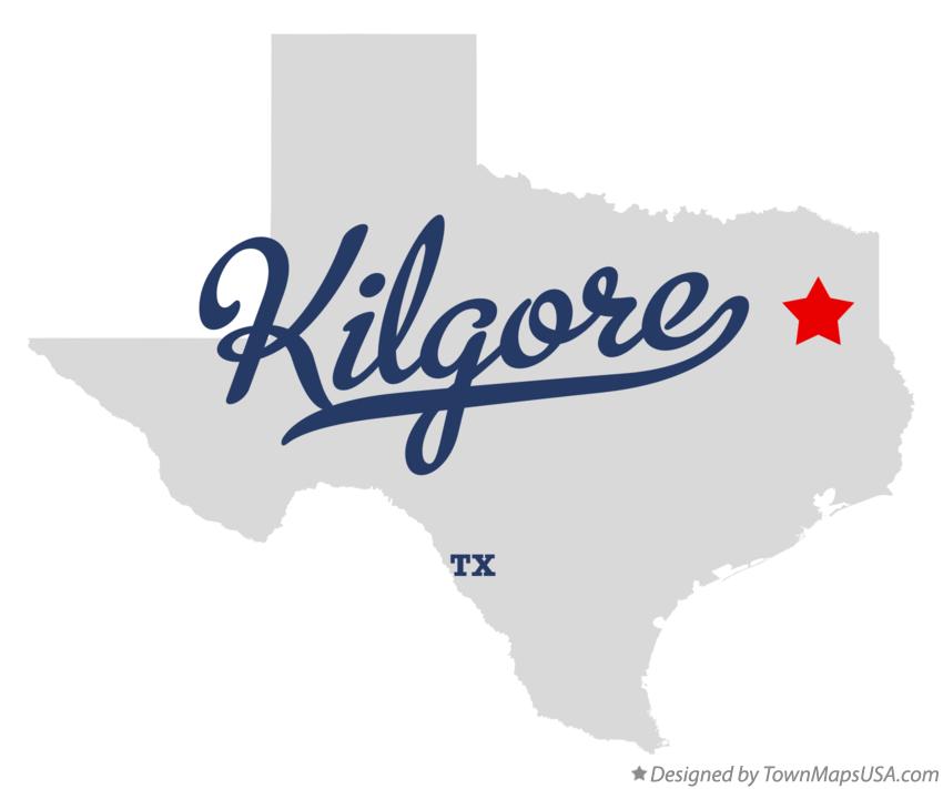 Map of Kilgore Texas TX