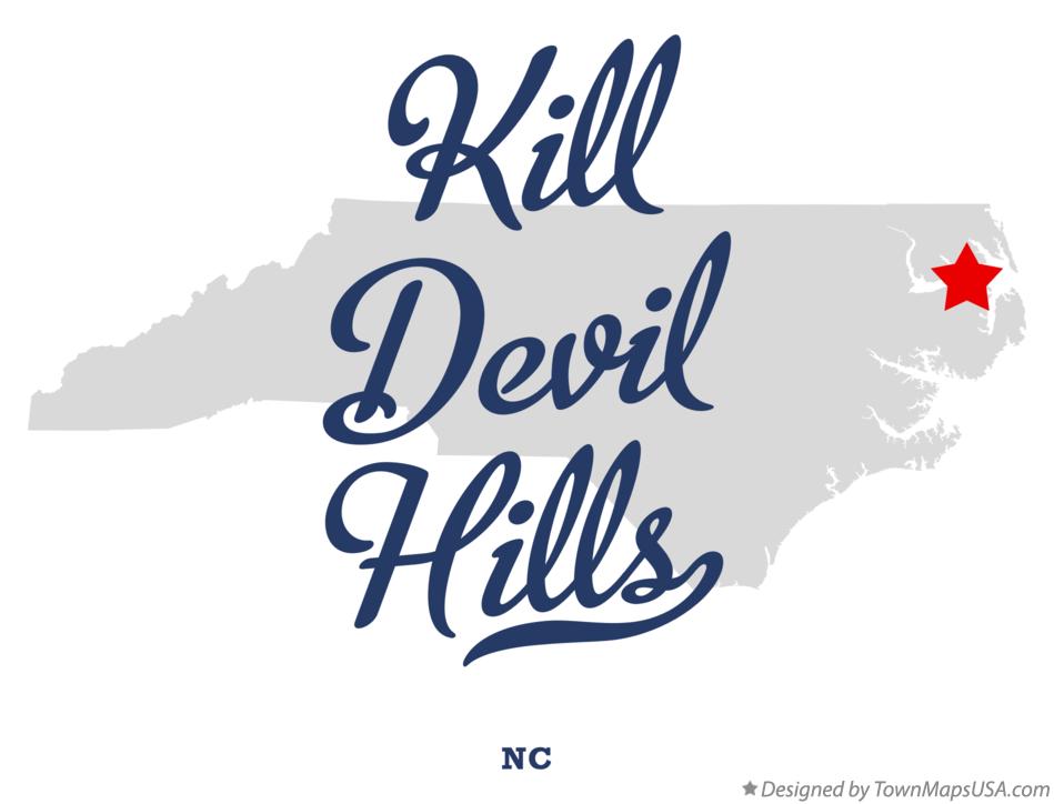 Map of Kill Devil Hills North Carolina NC