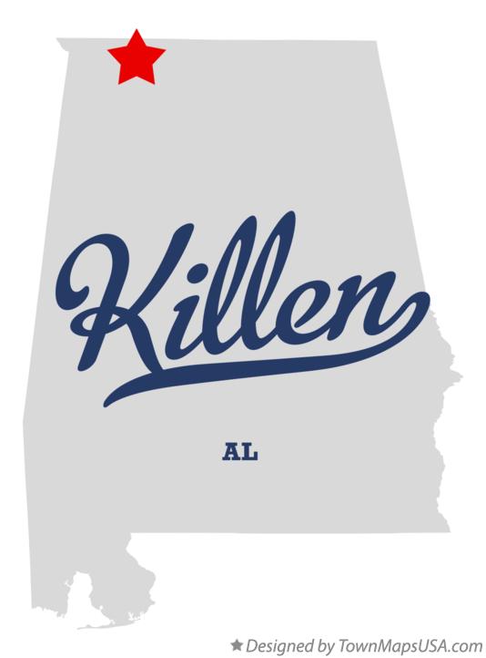 Map of Killen Alabama AL