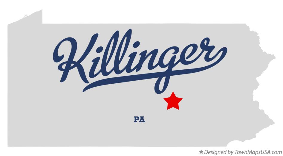 Map of Killinger Pennsylvania PA