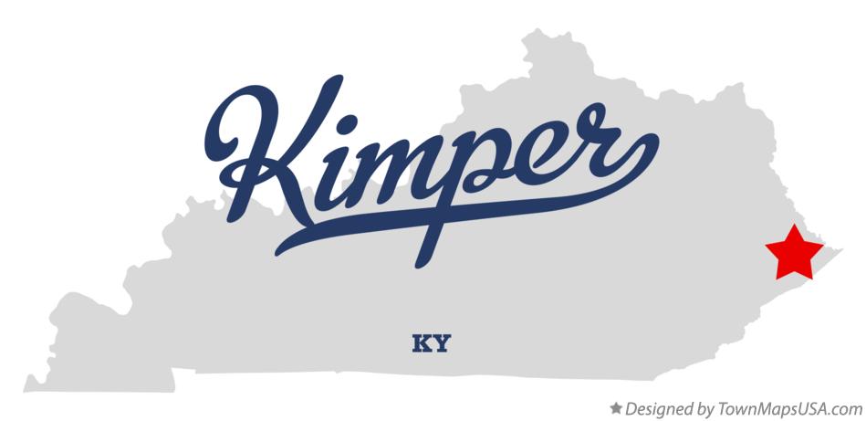 Map of Kimper Kentucky KY