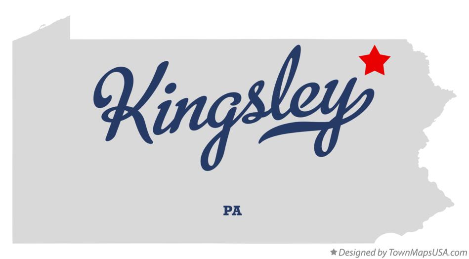 Map of Kingsley Pennsylvania PA