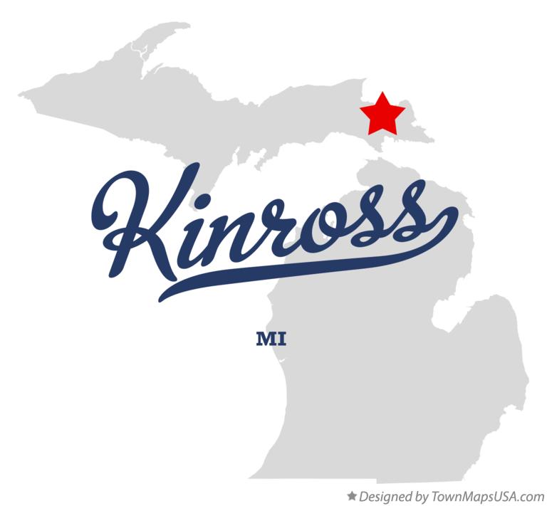 Map of Kinross Michigan MI