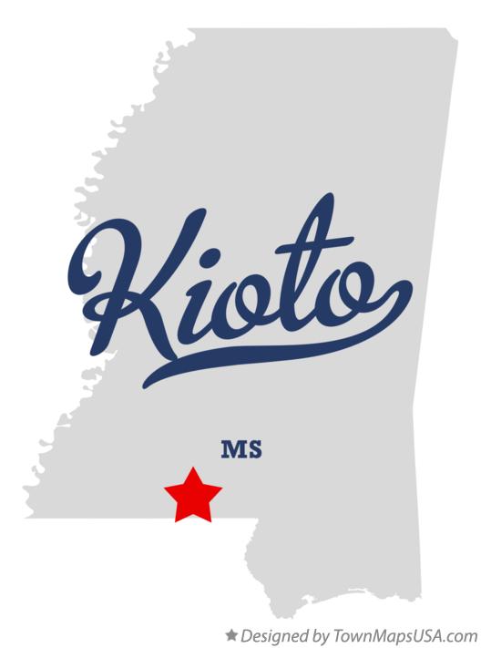 Map of Kioto Mississippi MS