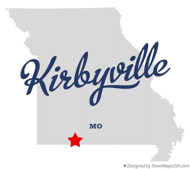 Map of Kirbyville Missouri MO