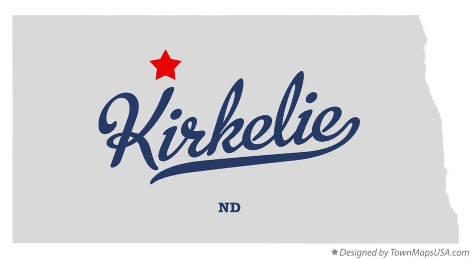 Map of Kirkelie North Dakota ND