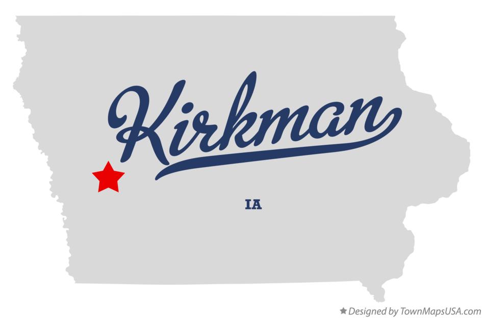 Map of Kirkman Iowa IA
