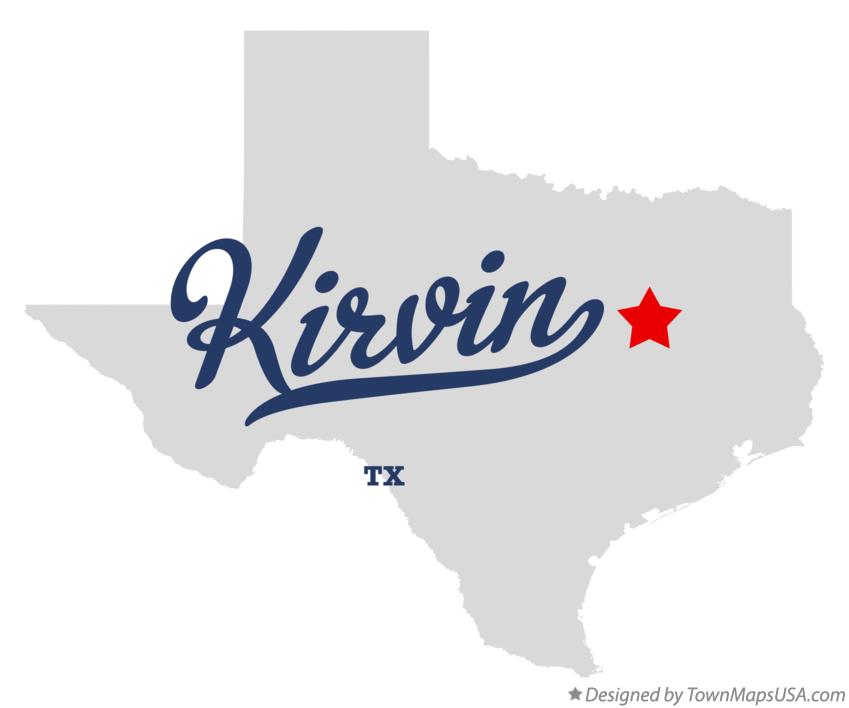 Map of Kirvin Texas TX
