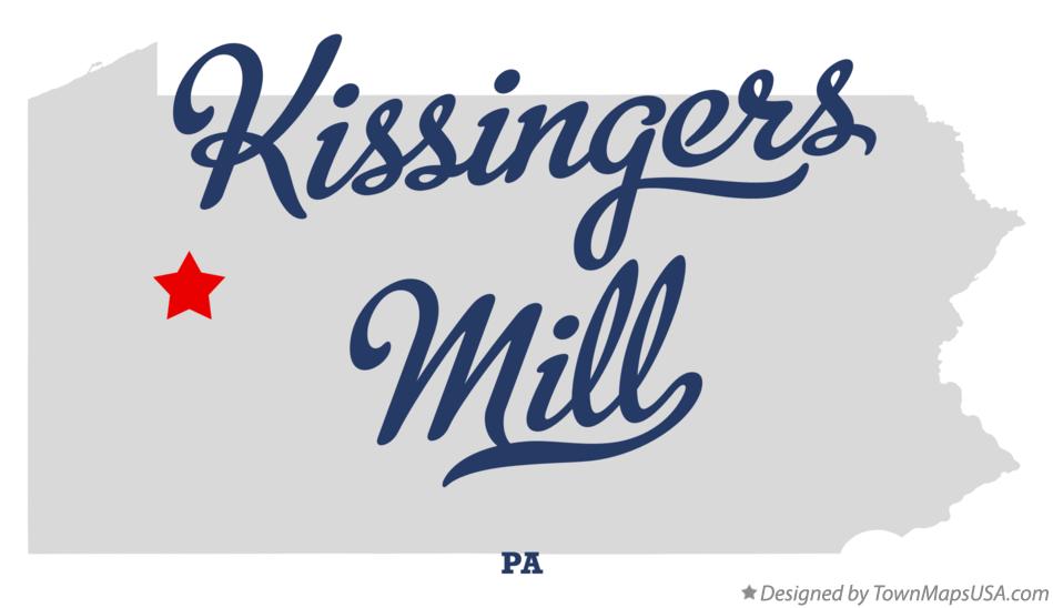 Map of Kissingers Mill Pennsylvania PA