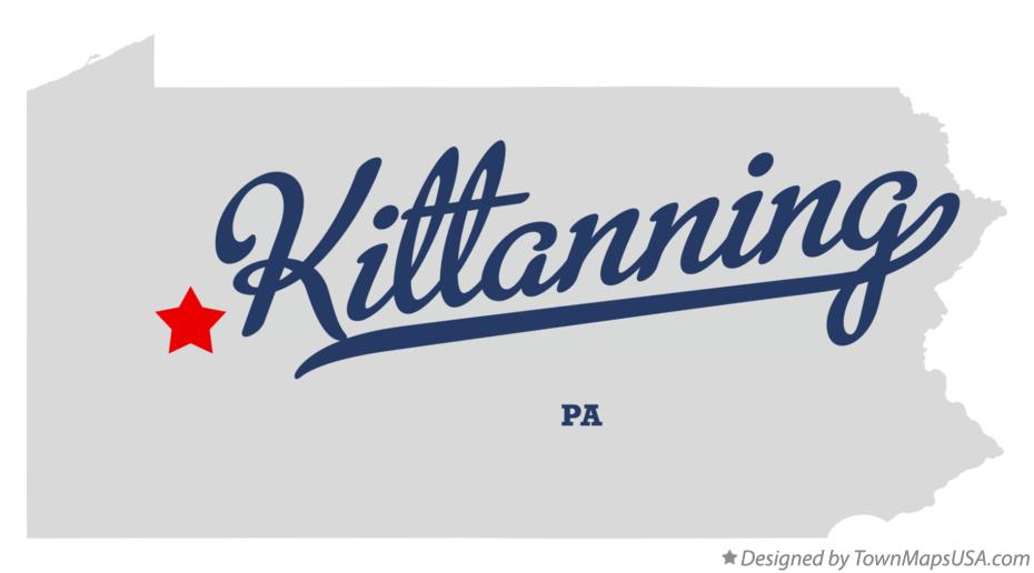 Map of Kittanning Pennsylvania PA
