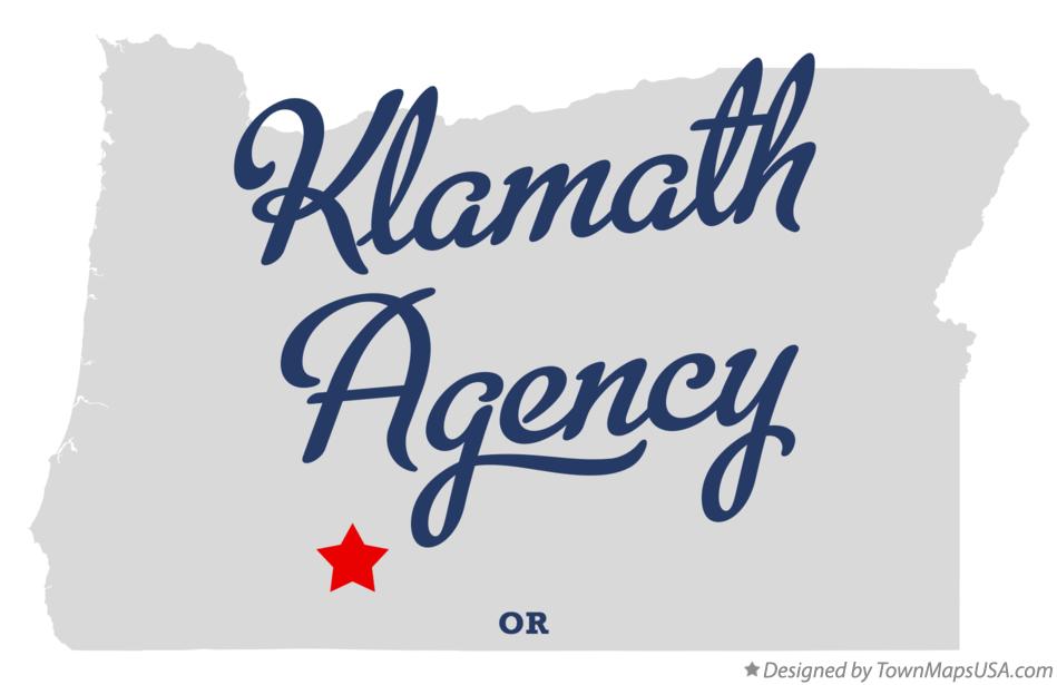 Map of Klamath Agency Oregon OR