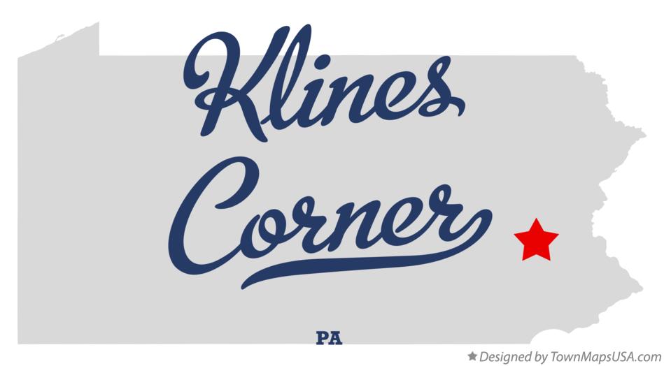 Map of Klines Corner Pennsylvania PA