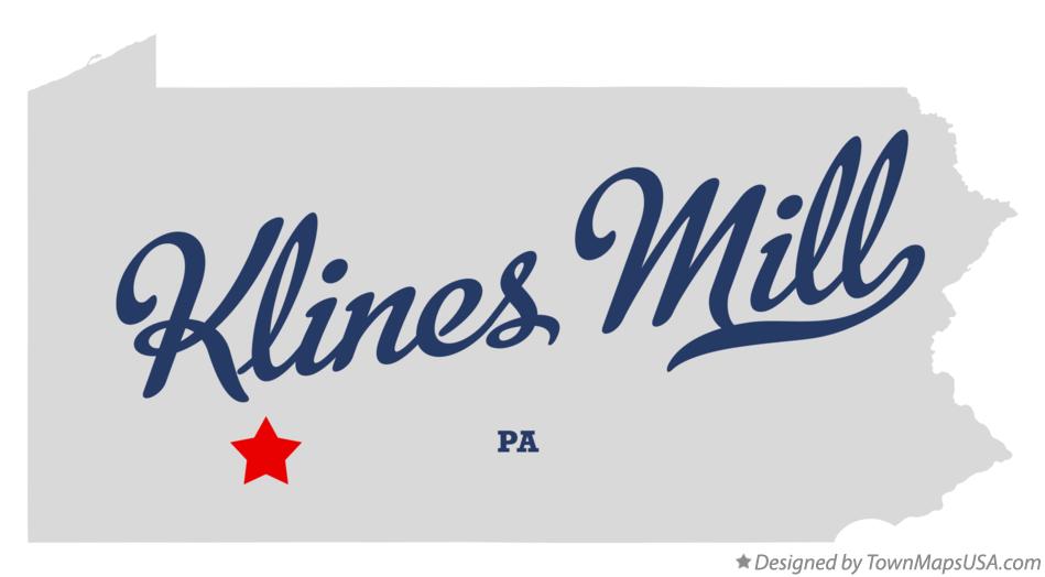 Map of Klines Mill Pennsylvania PA