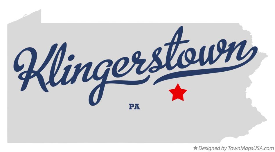 Map of Klingerstown Pennsylvania PA