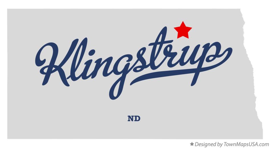 Map of Klingstrup North Dakota ND