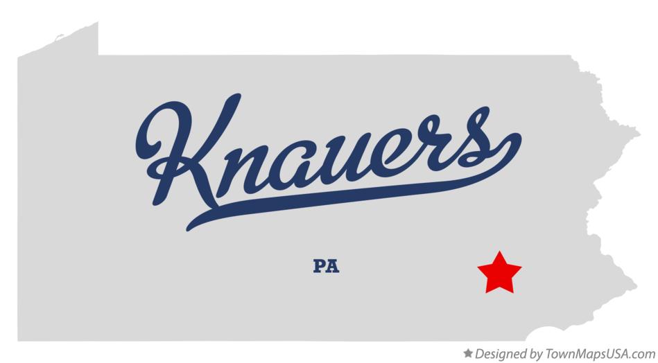 Map of Knauers Pennsylvania PA