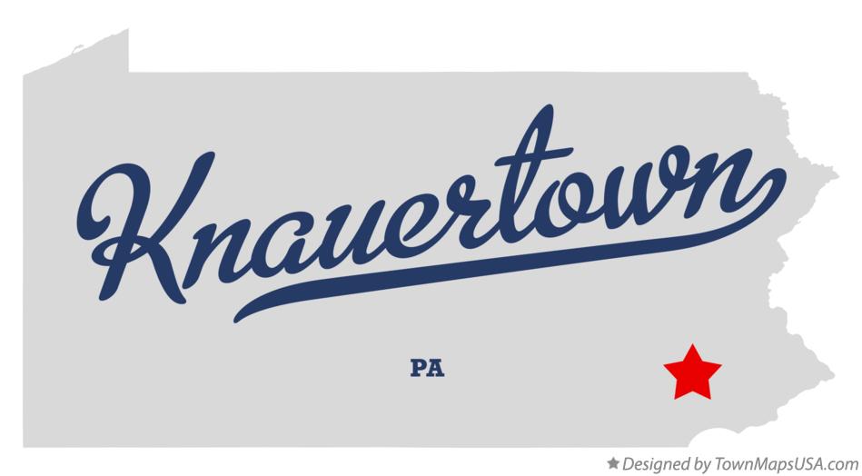Map of Knauertown Pennsylvania PA