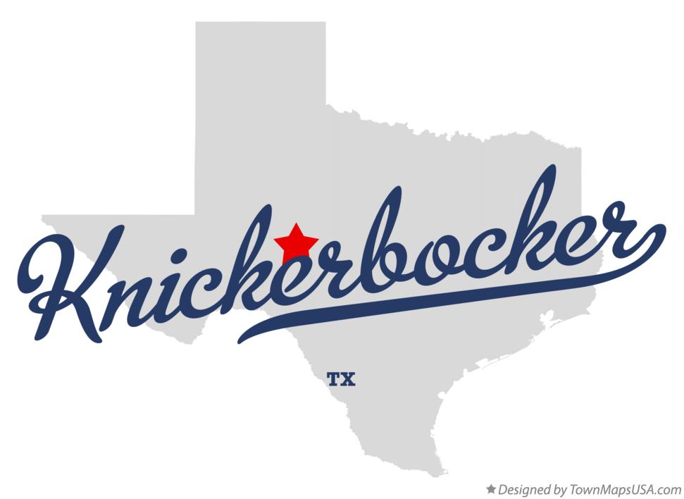 Map of Knickerbocker Texas TX