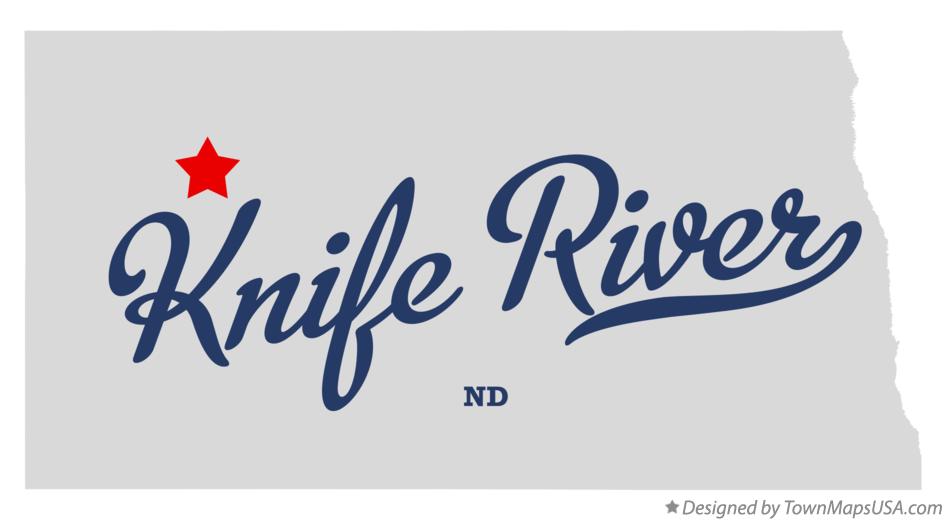 Map of Knife River North Dakota ND