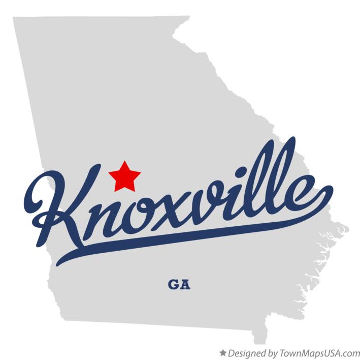 Map of Knoxville Georgia GA