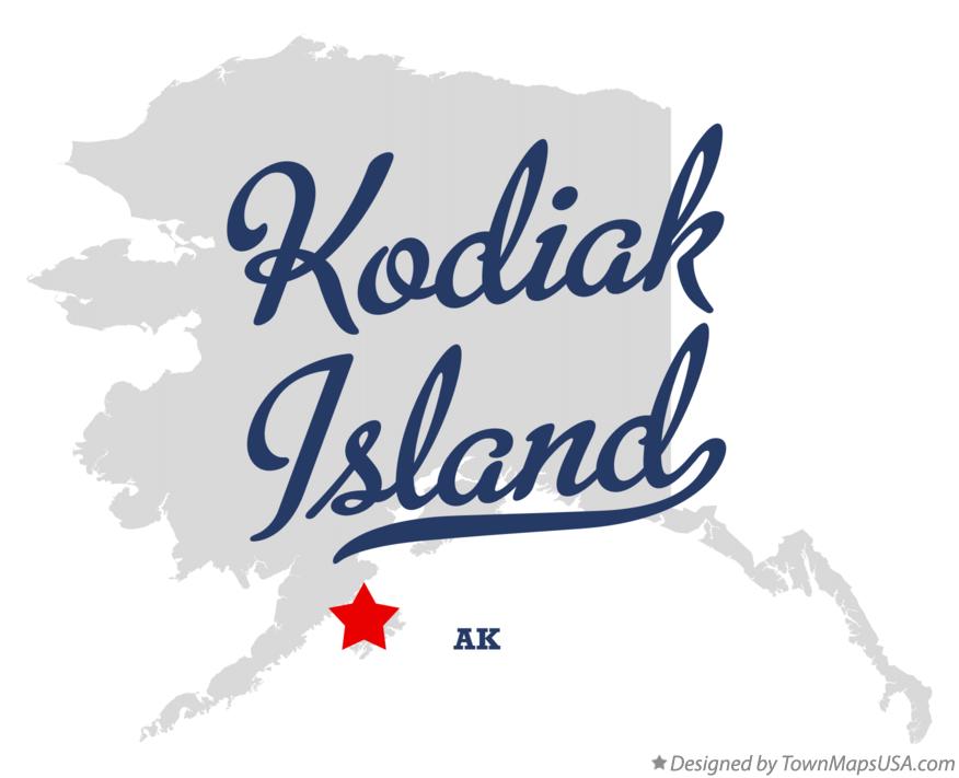 Map of Kodiak Island Alaska AK