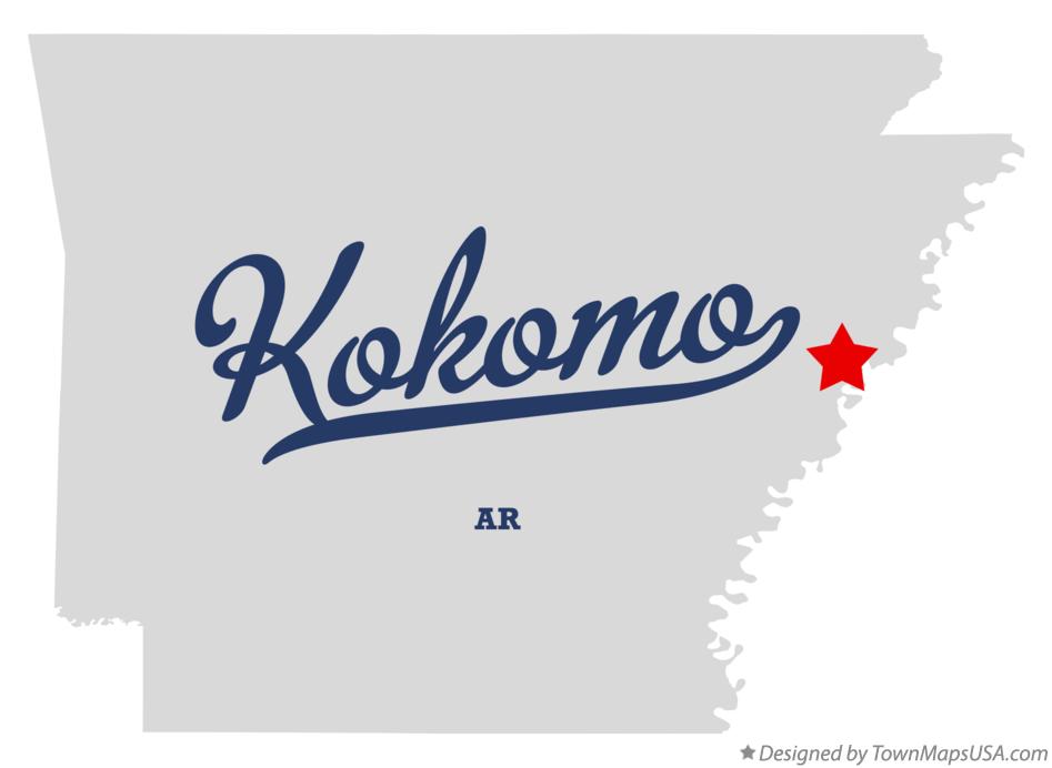 Map of Kokomo Arkansas AR