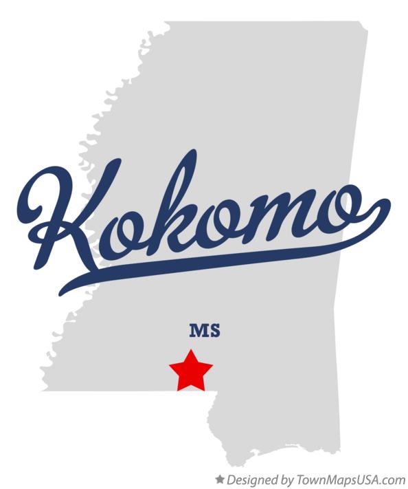 Map of Kokomo Mississippi MS