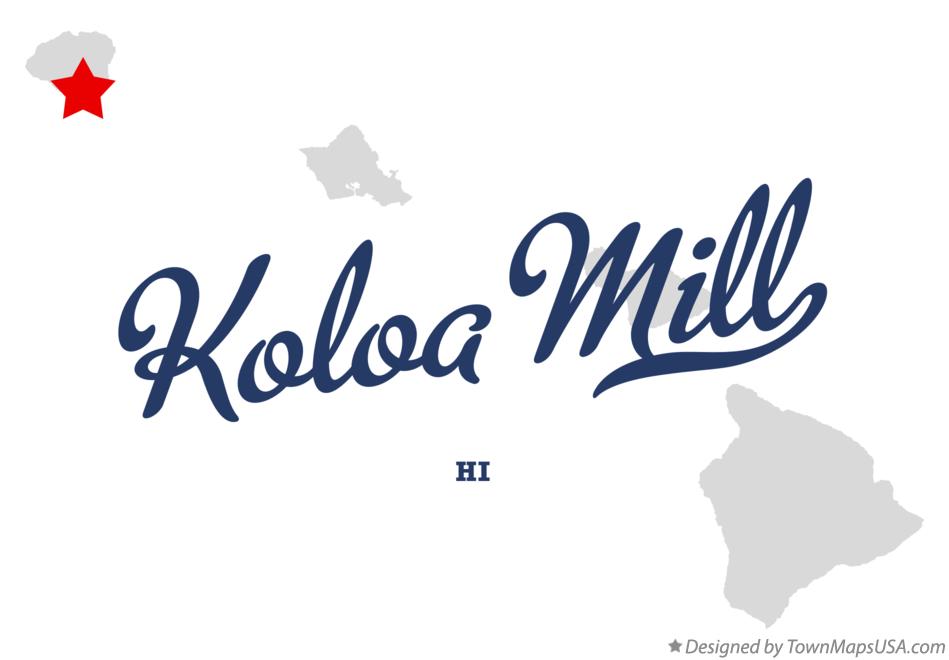 Map of Koloa Mill Hawaii HI