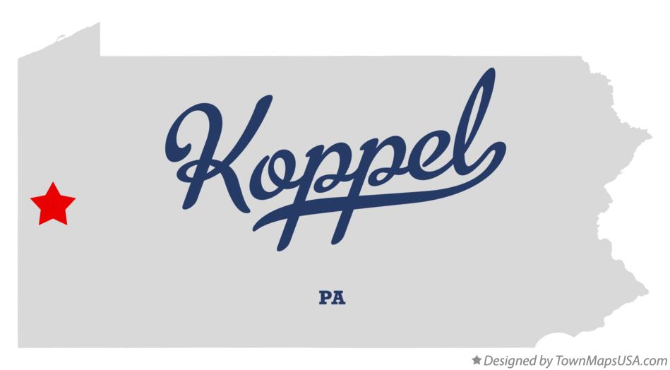 Map of Koppel Pennsylvania PA
