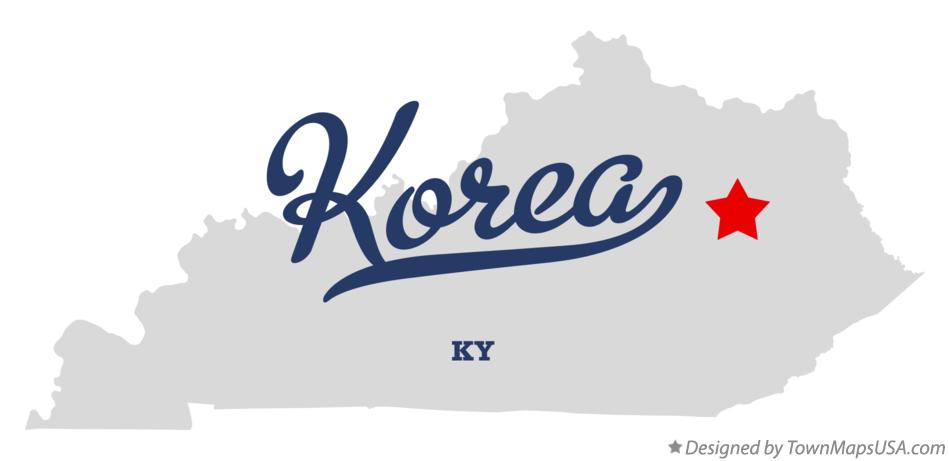 Map of Korea Kentucky KY