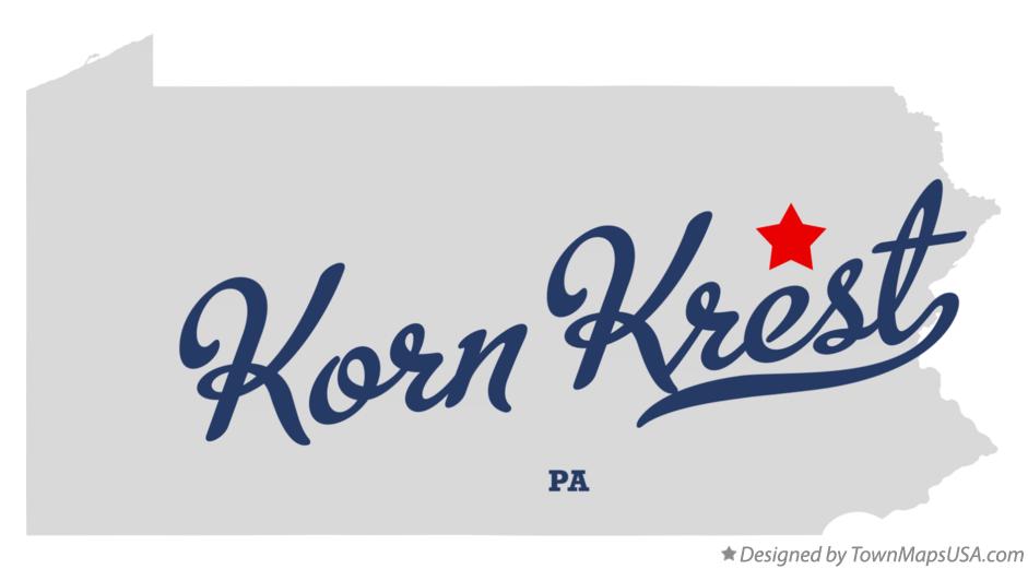 Map of Korn Krest Pennsylvania PA