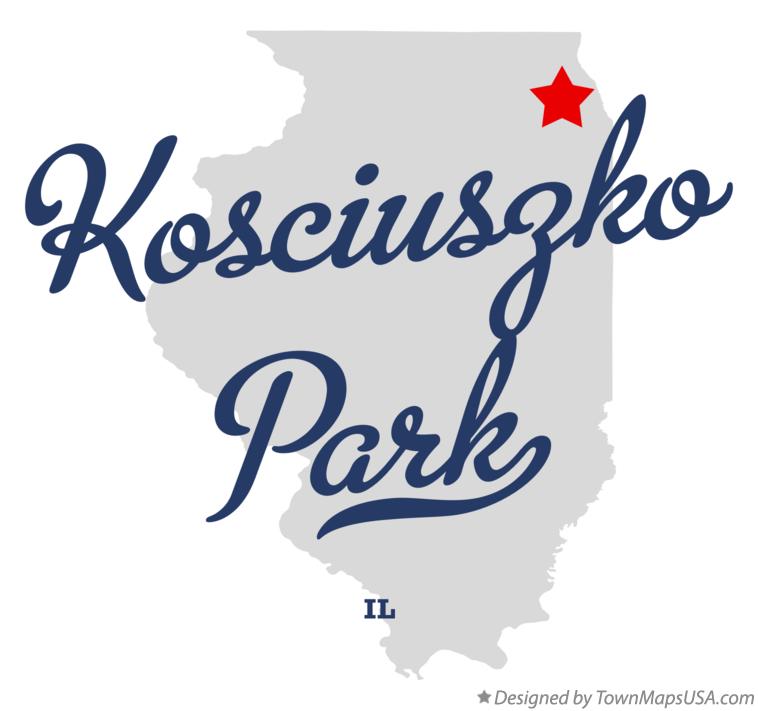 Map of Kosciuszko Park Illinois IL