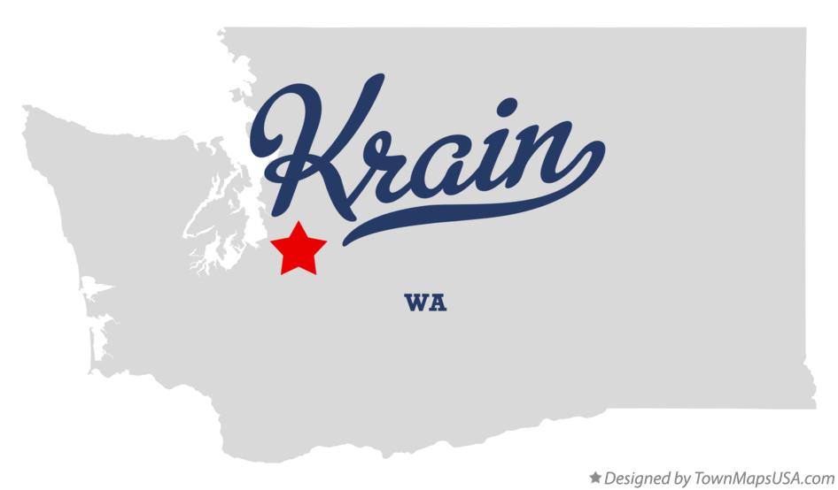 Map of Krain Washington WA