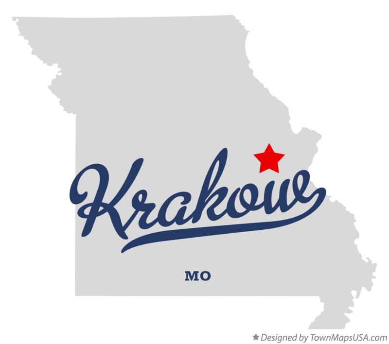 Map of Krakow Missouri MO