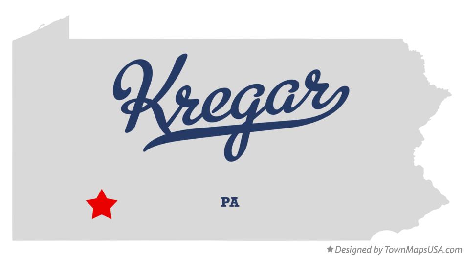 Map of Kregar Pennsylvania PA