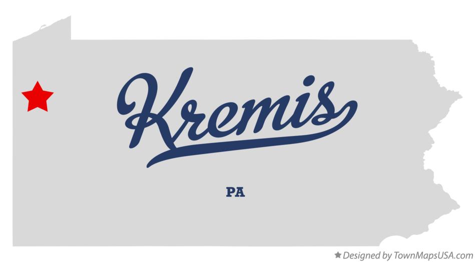 Map of Kremis Pennsylvania PA