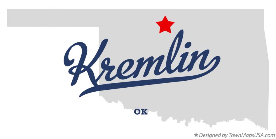 Map of Kremlin Oklahoma OK