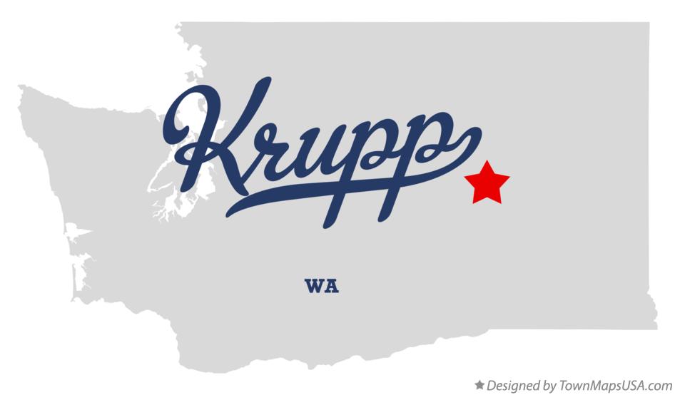 Map of Krupp Washington WA