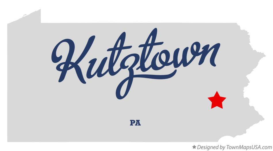 Map of Kutztown Pennsylvania PA